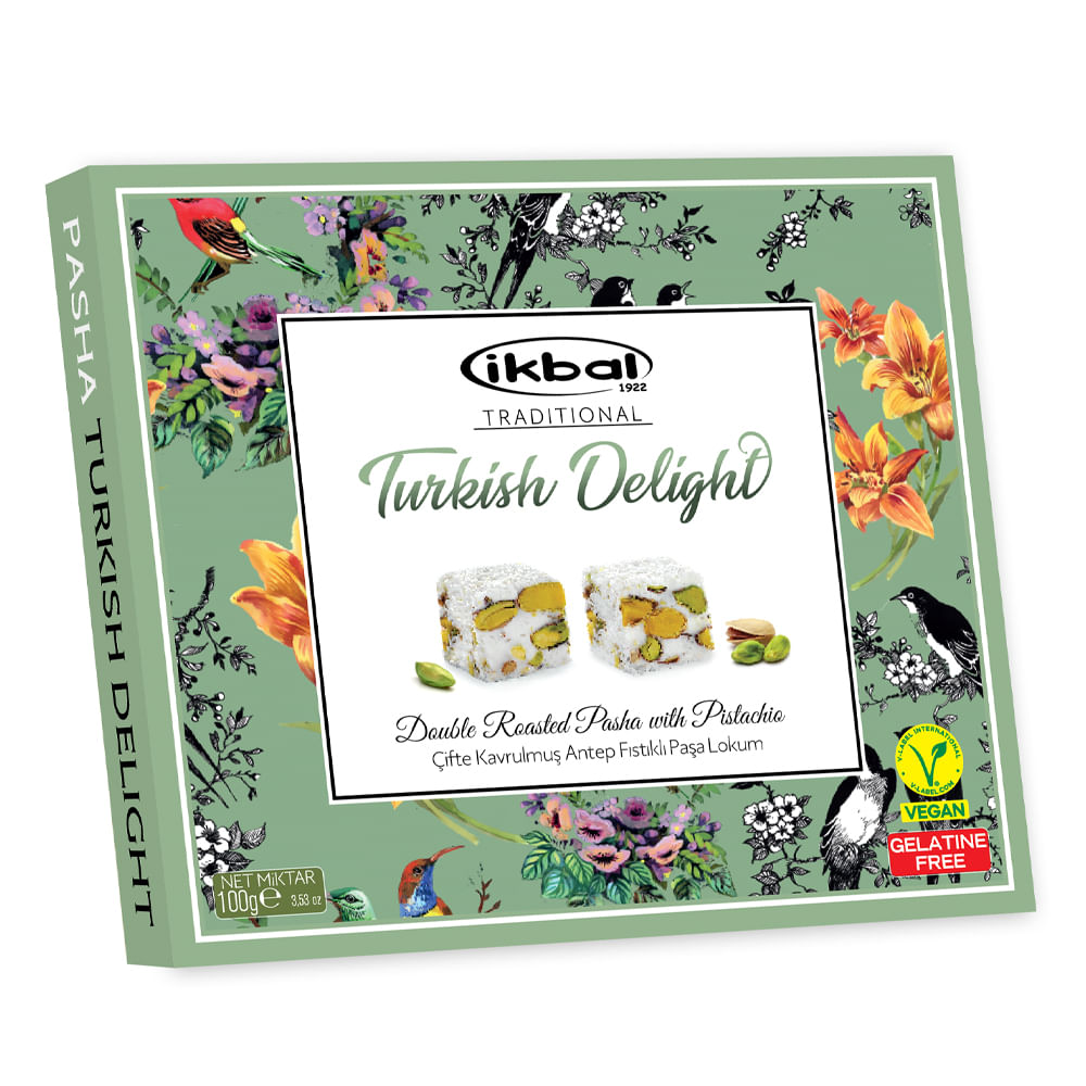 Doce de Goma Delícia Turca com Pistache (Pasha) 100g - Ikbal